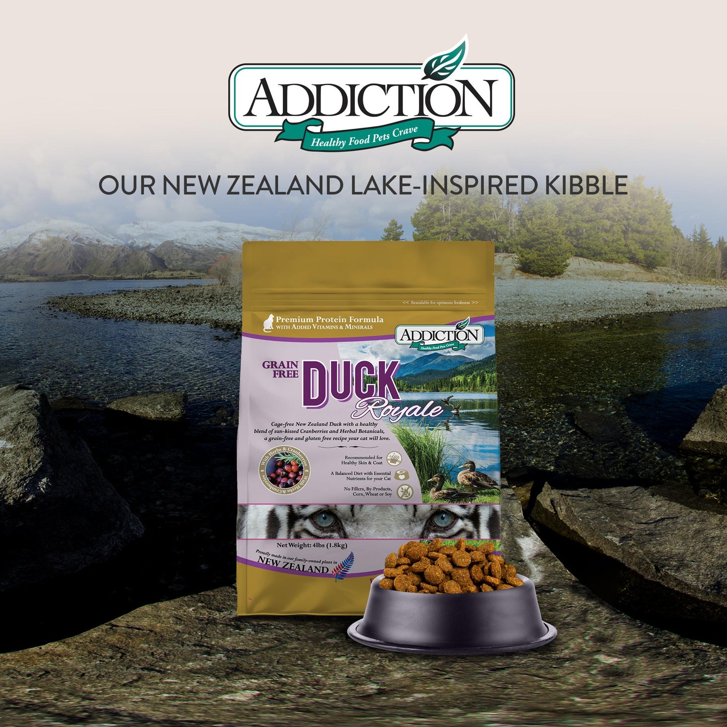 Addiction Duck Royale Entrée, Feline Beauty, Skin & Coat Dry Cat Food