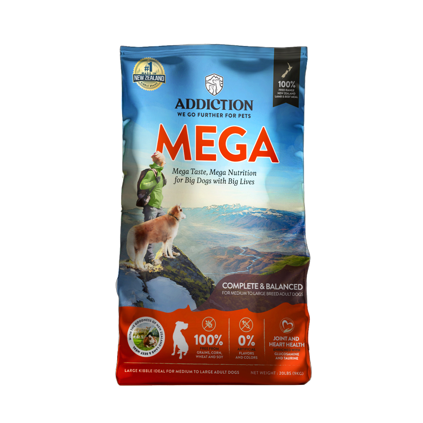 Addiction MEGA, Complete & Balanced, Lamb & Beef Dry Dog Food