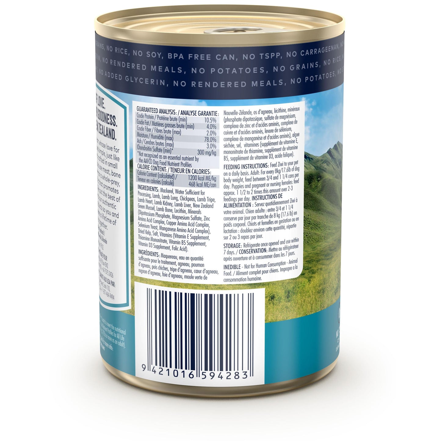 Ziwi Peak Canned Mackerel & Lamb Dog Food