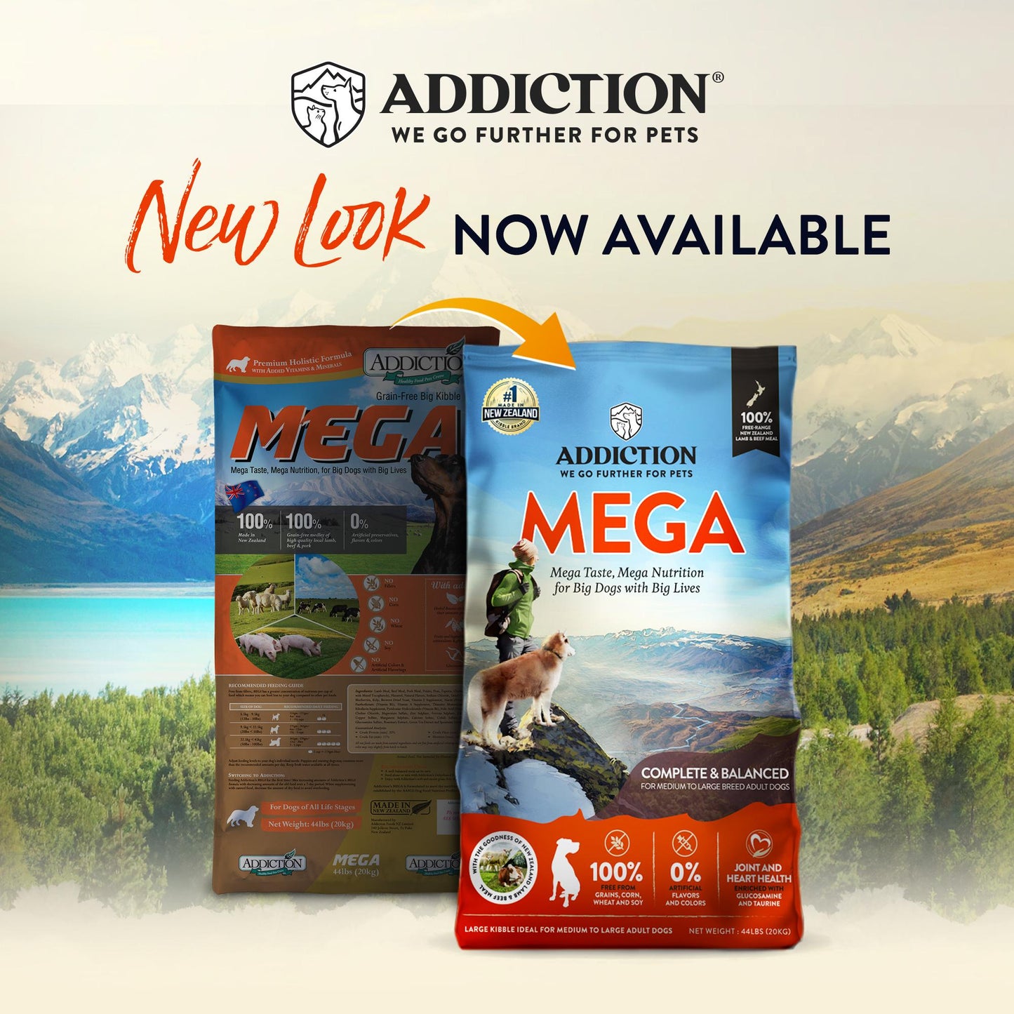Addiction MEGA, Complete & Balanced, Lamb & Beef Dry Dog Food