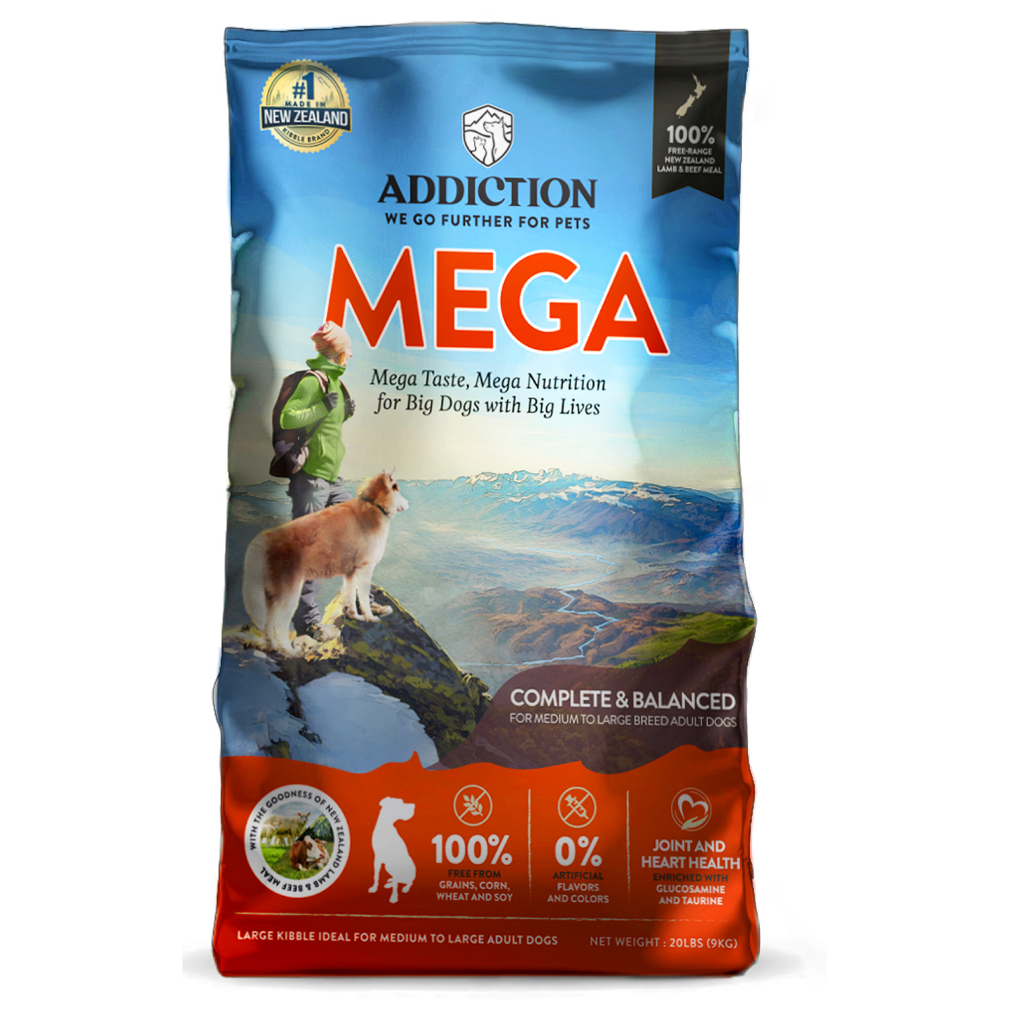 Addiction MEGA, Complete & Balanced, Lamb & Beef Dry Dog Food
