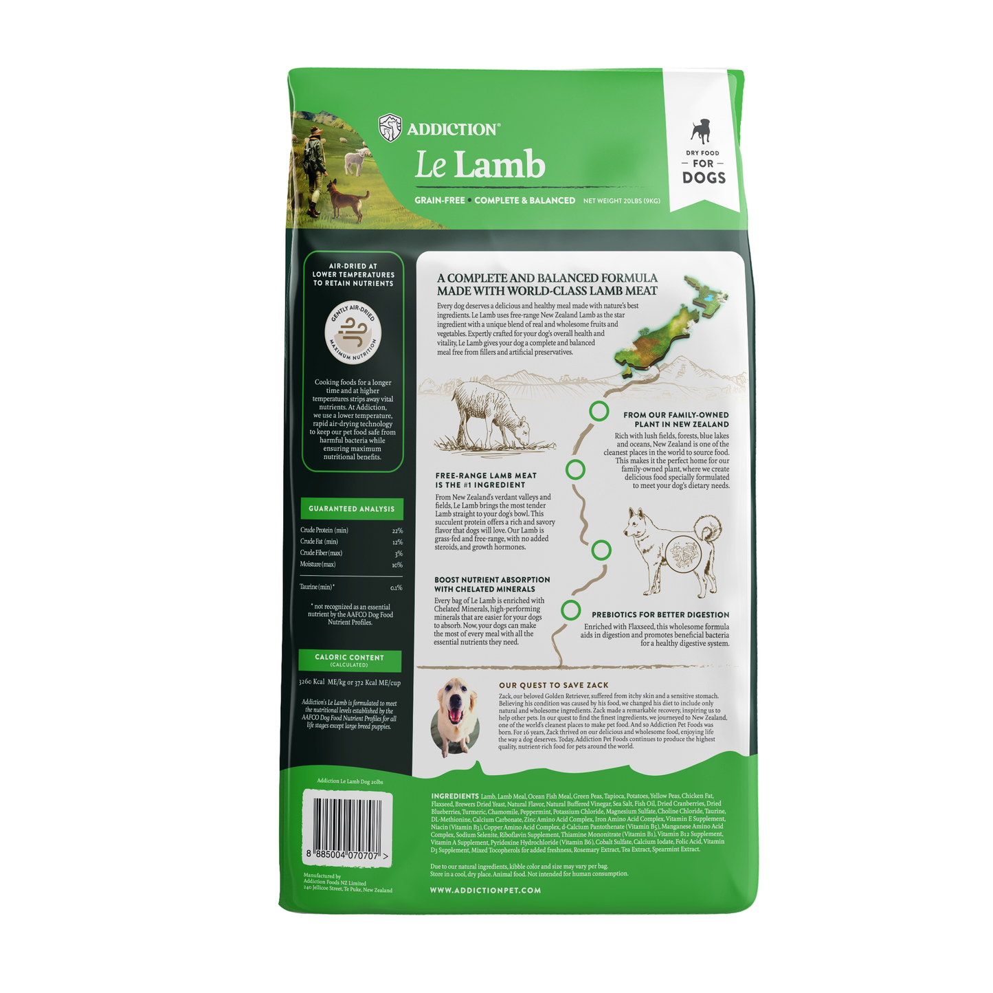 Addiction Le Lamb, Complete & Balanced, Digestive Health Dry Dog Food