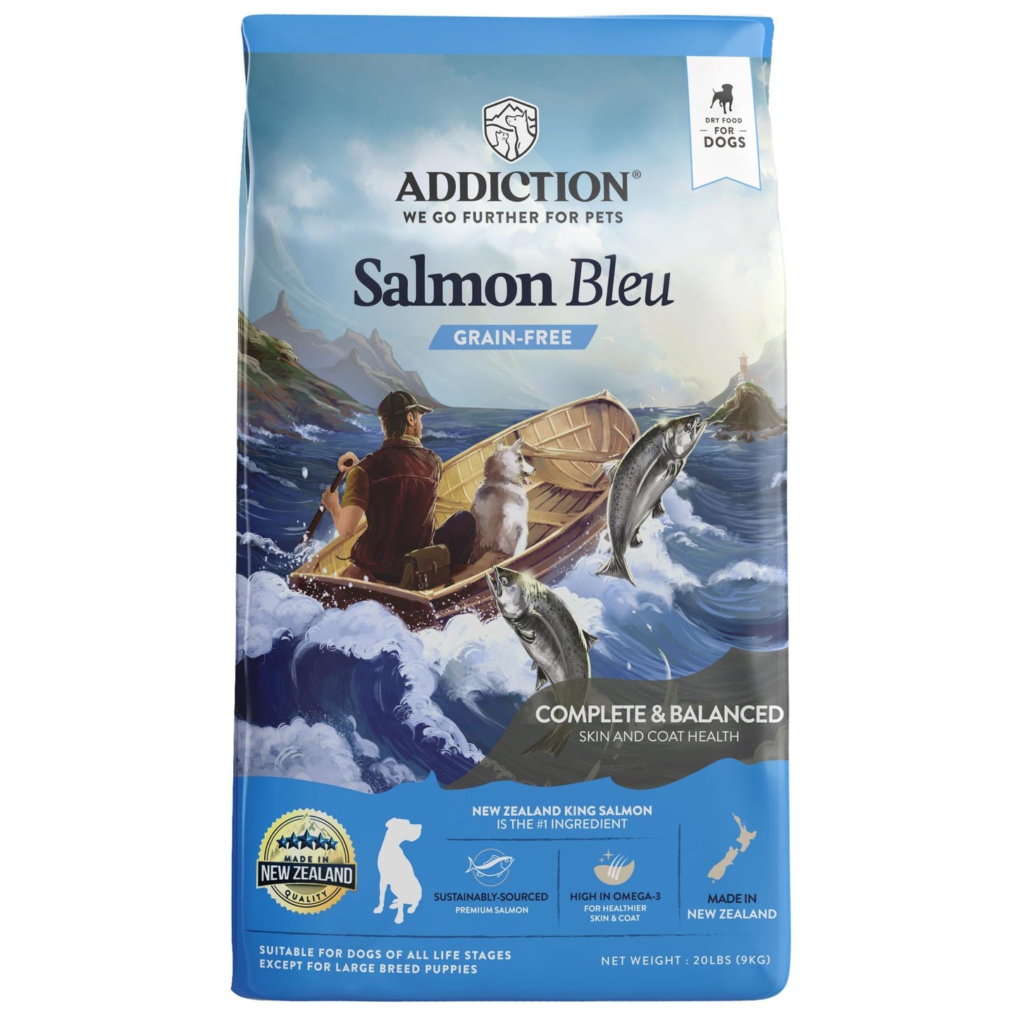 Addiction Salmon Bleu, Complete & Balanced, Skin & Coat Dry Dog Food