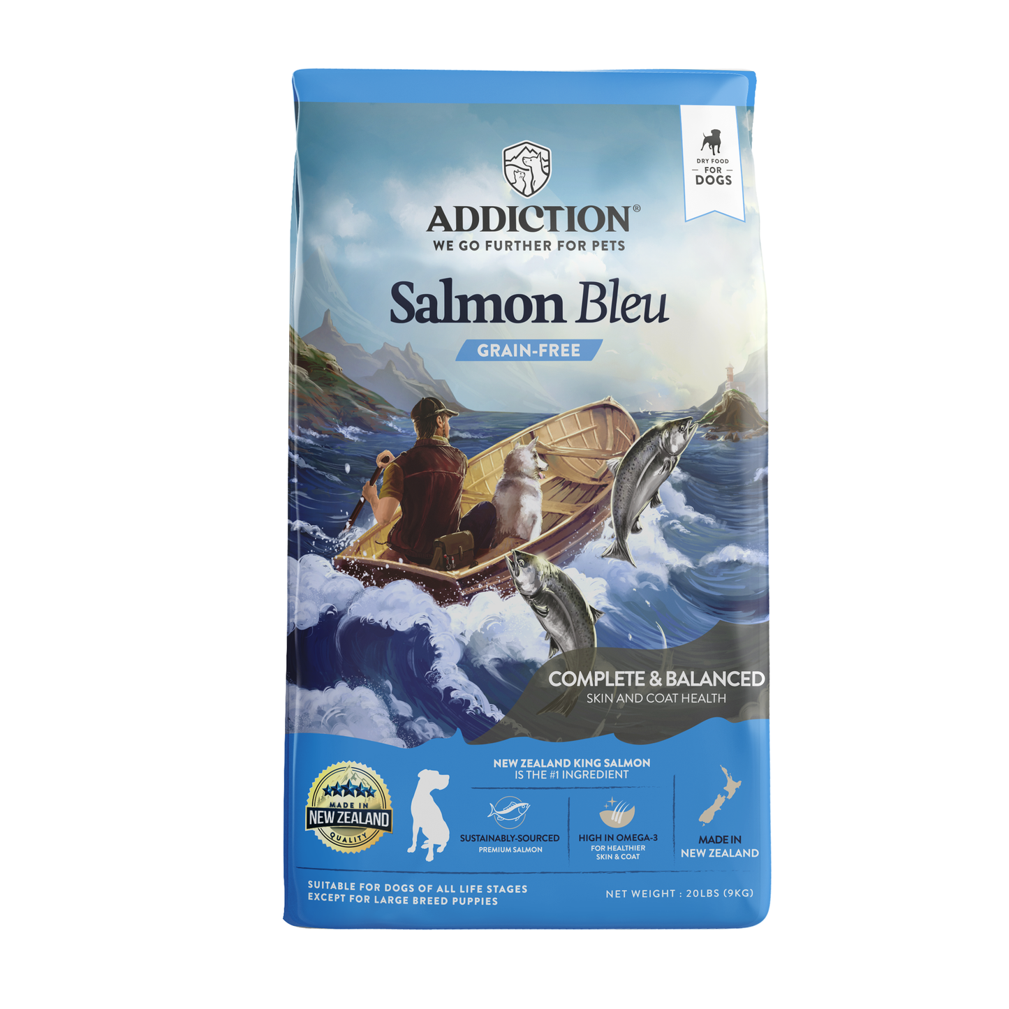 Addiction Salmon Bleu, Complete & Balanced, Skin & Coat Dry Dog Food