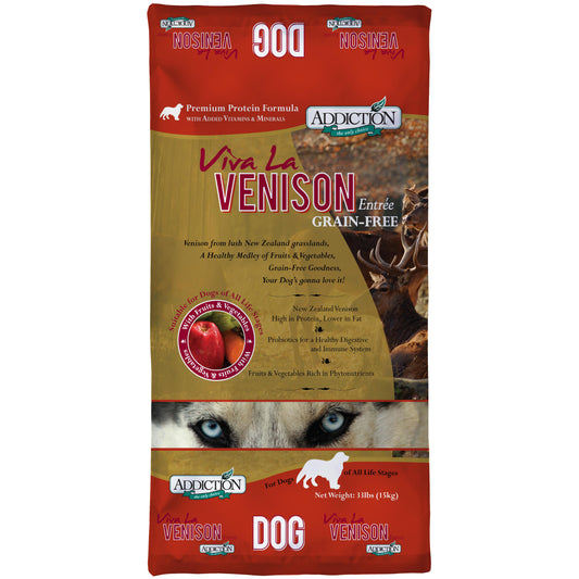 Addiction Viva La Venison, Sensitive Care, Novel Protein Dry Dog Food