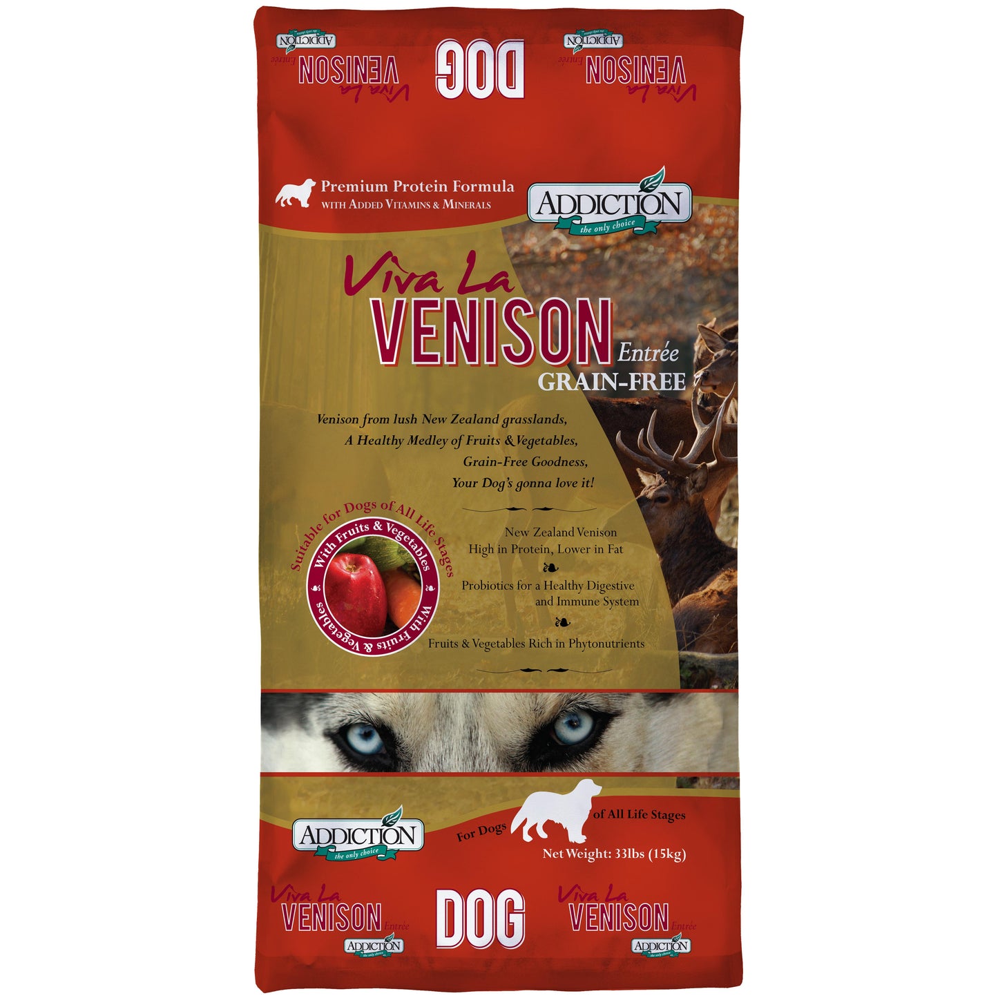 Addiction Viva La Venison, Sensitive Care, Novel Protein Dry Dog Food