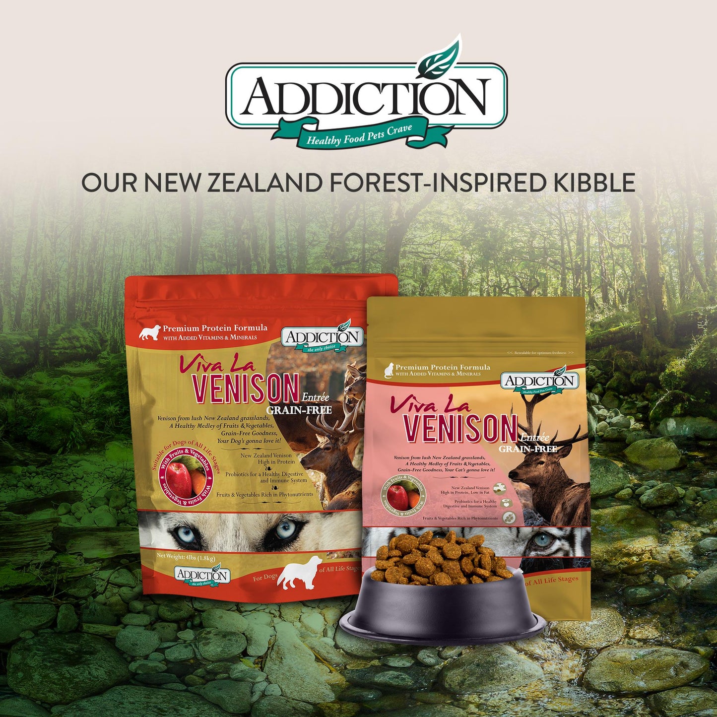 Addiction Viva La Venison, Sensitive Care, Novel Protein Dry Dog Food