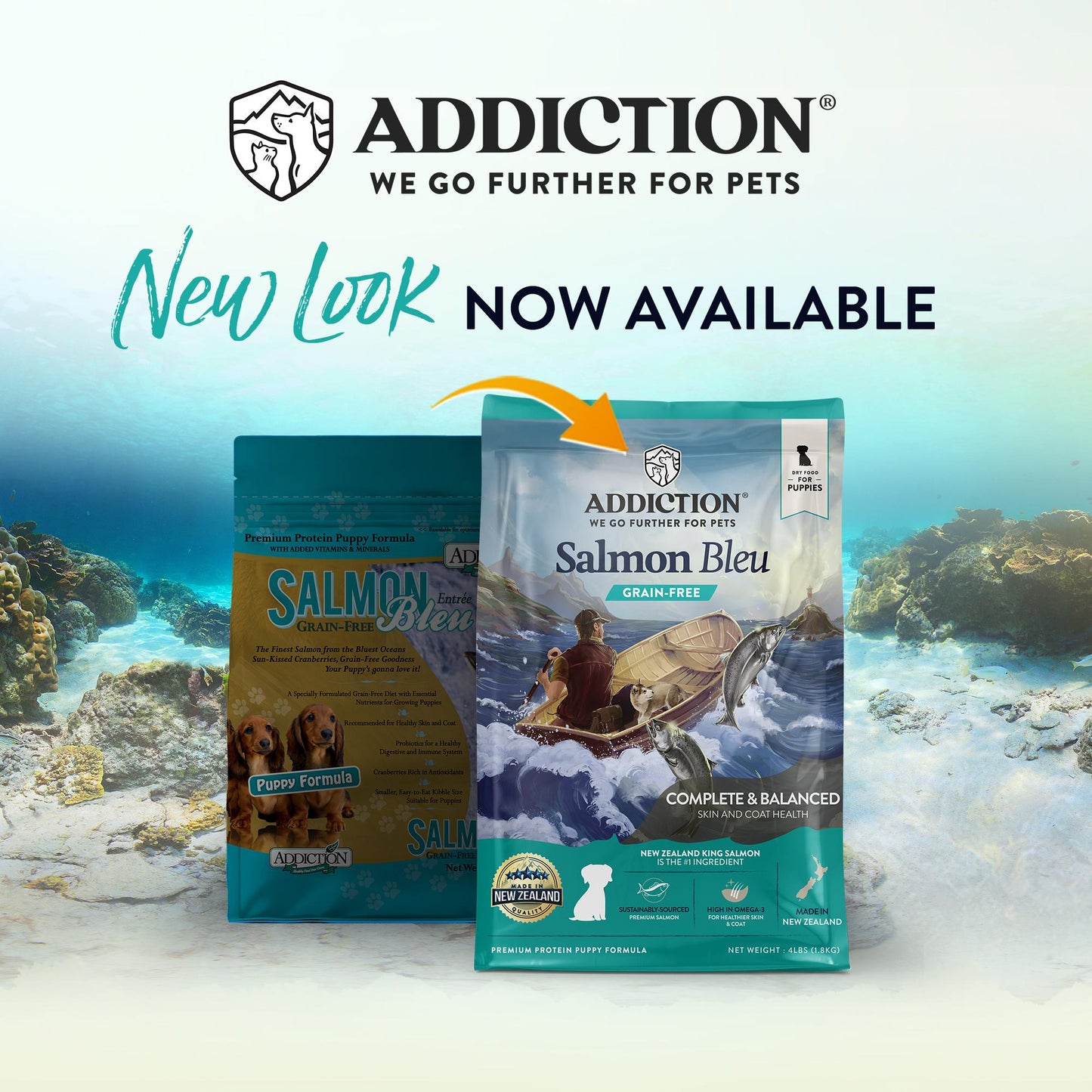 Addiction Salmon Bleu, Complete & Balanced, Skin & Coat Dry Puppy Food