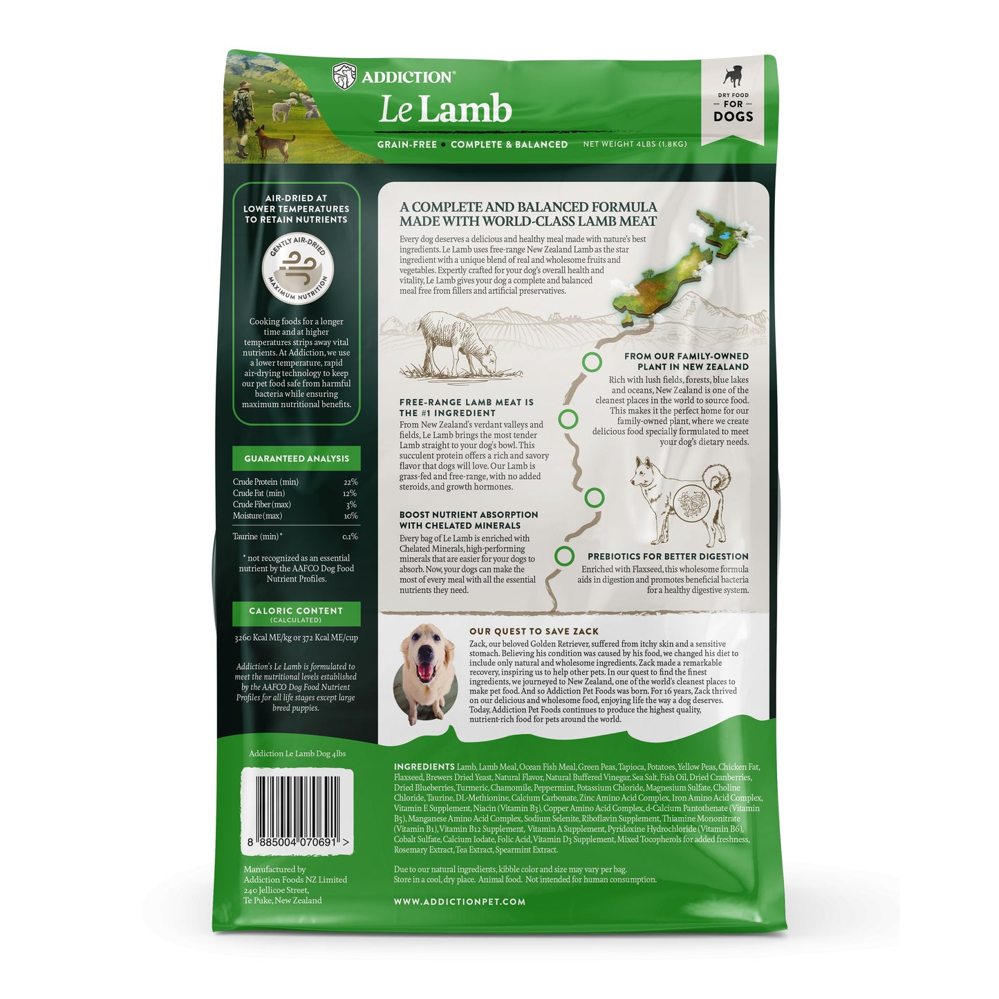 Addiction Le Lamb, Complete & Balanced, Digestive Health Dry Dog Food