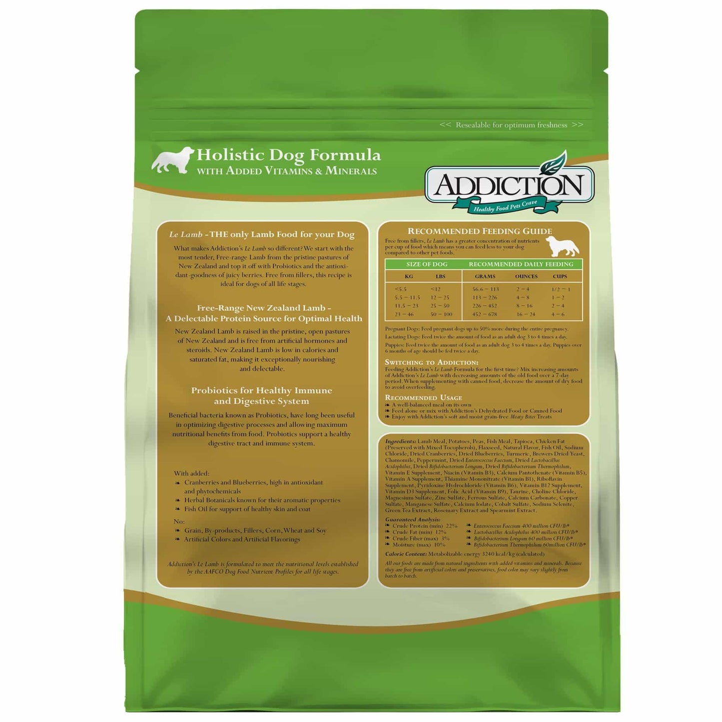 Addiction Le Lamb, Complete & Balanced, Digestive Health Dry Dog Food