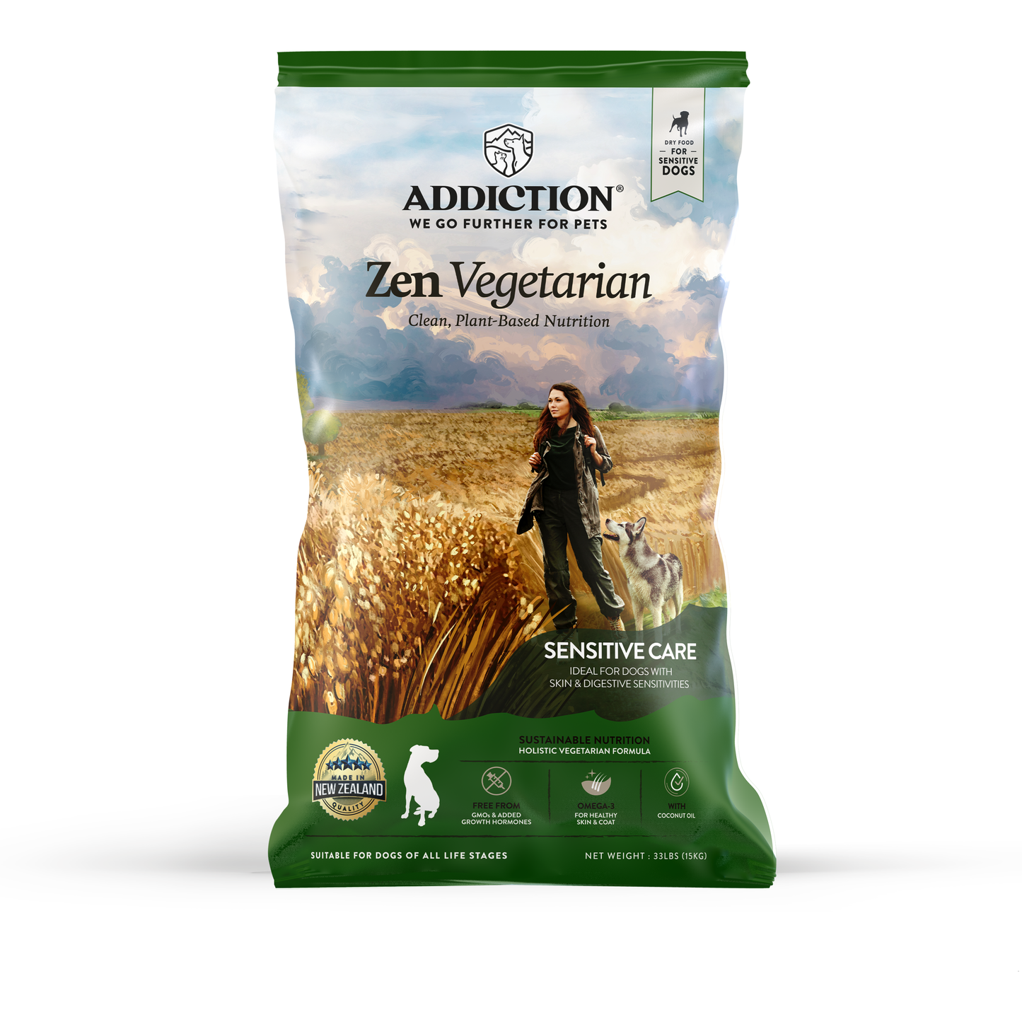 Addiction Zen Vegetarian, Sensitive Care, Vegan Dry Dog Food