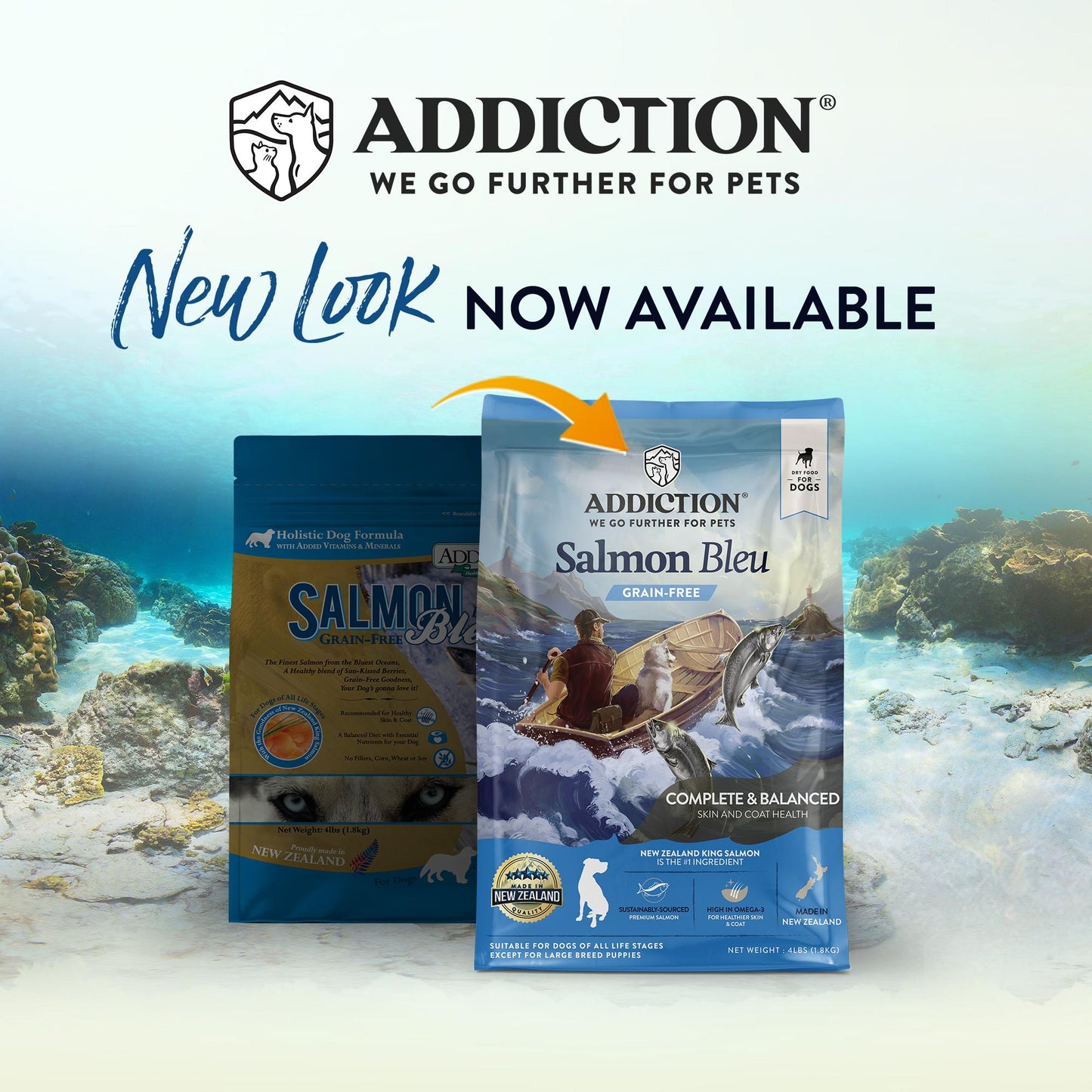 Addiction Salmon Bleu, Complete & Balanced, Skin & Coat Dry Dog Food