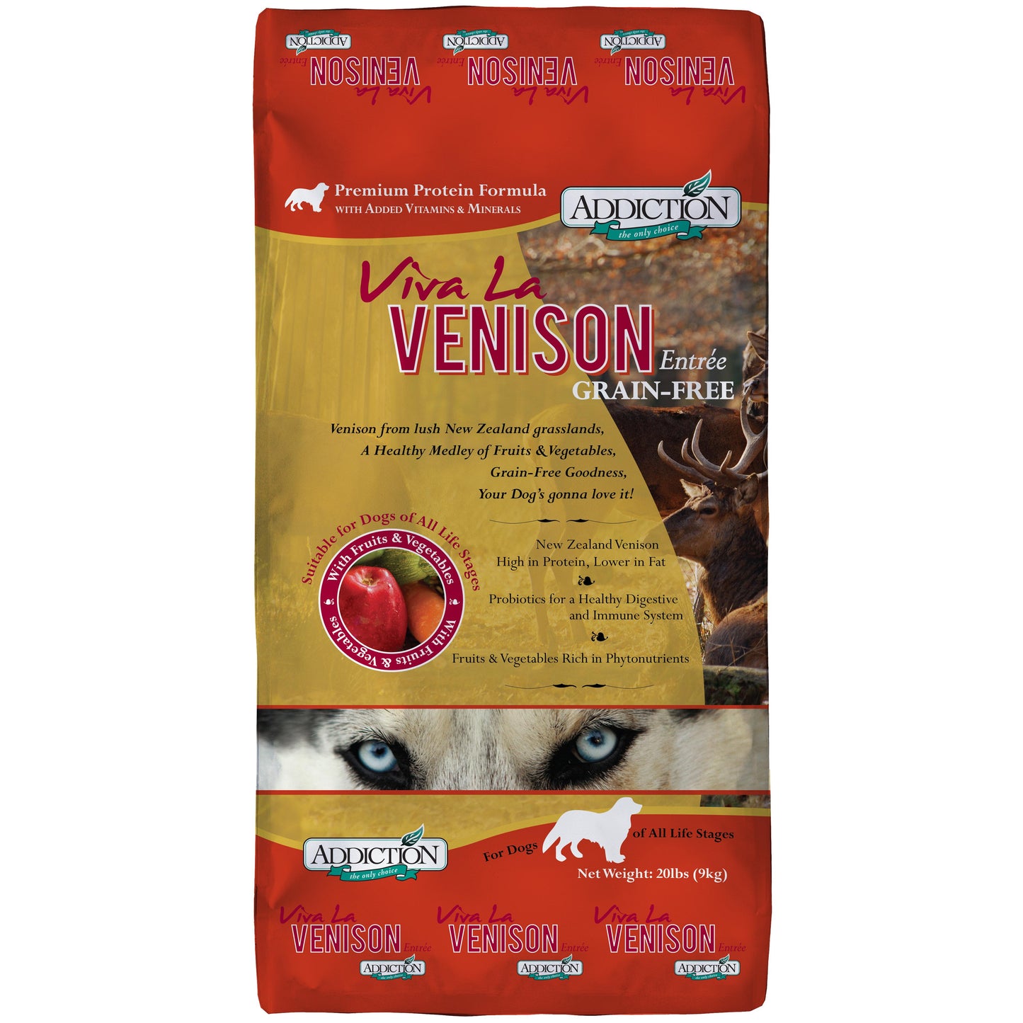 Addiction Viva La Venison, Sensitive Care, Novel Protein Dry Dog Food