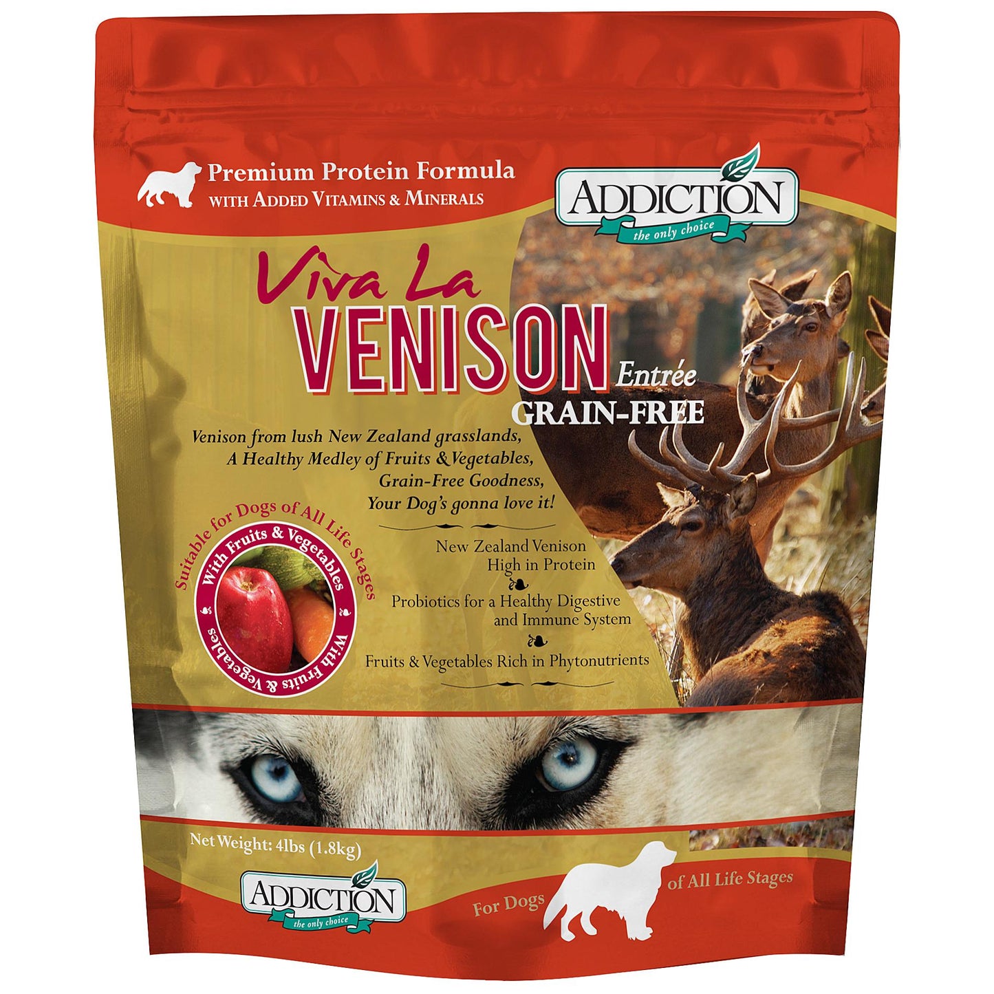Addiction Viva La Venison, Sensitive Care, Novel Protein Dry Dog Food