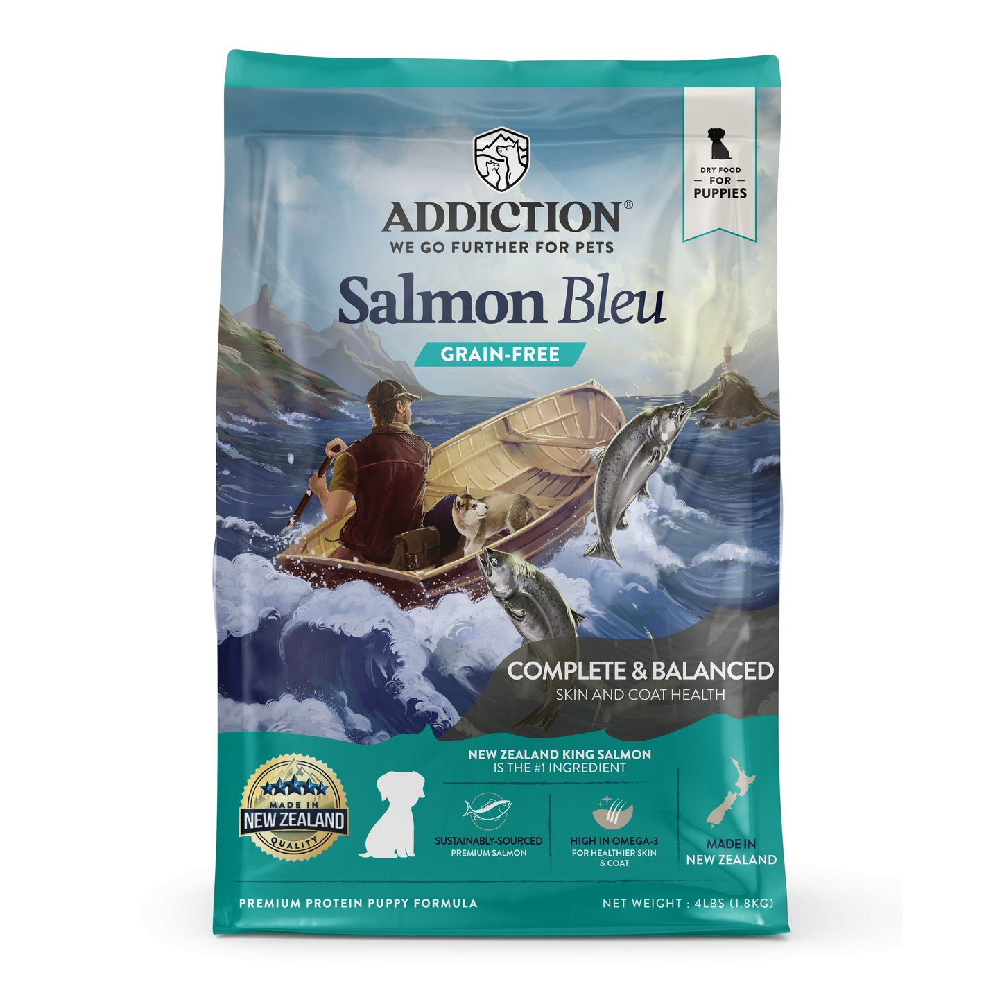 Addiction Salmon Bleu, Complete & Balanced, Skin & Coat Dry Puppy Food