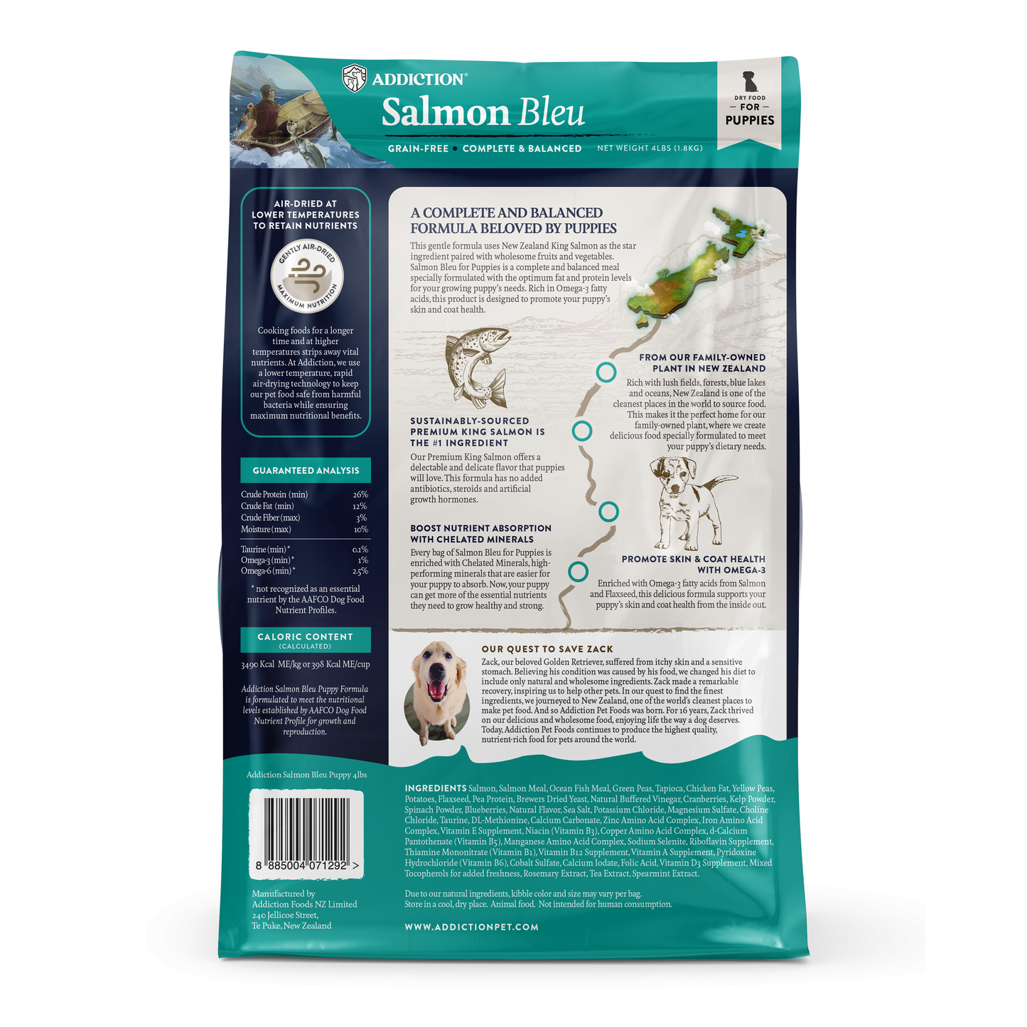 Addiction Salmon Bleu, Complete & Balanced, Skin & Coat Dry Puppy Food