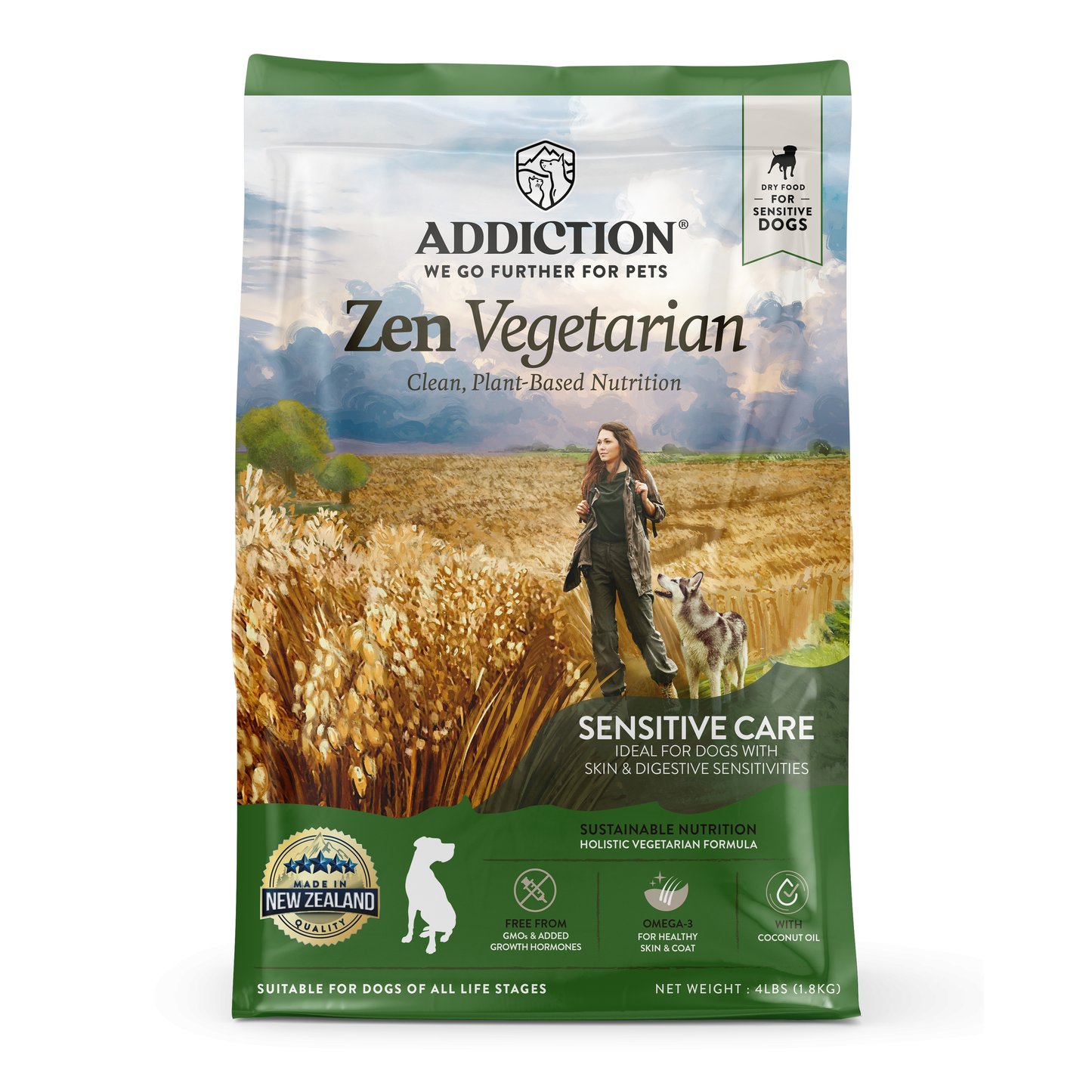 Addiction Zen Vegetarian, Sensitive Care, Vegan Dry Dog Food