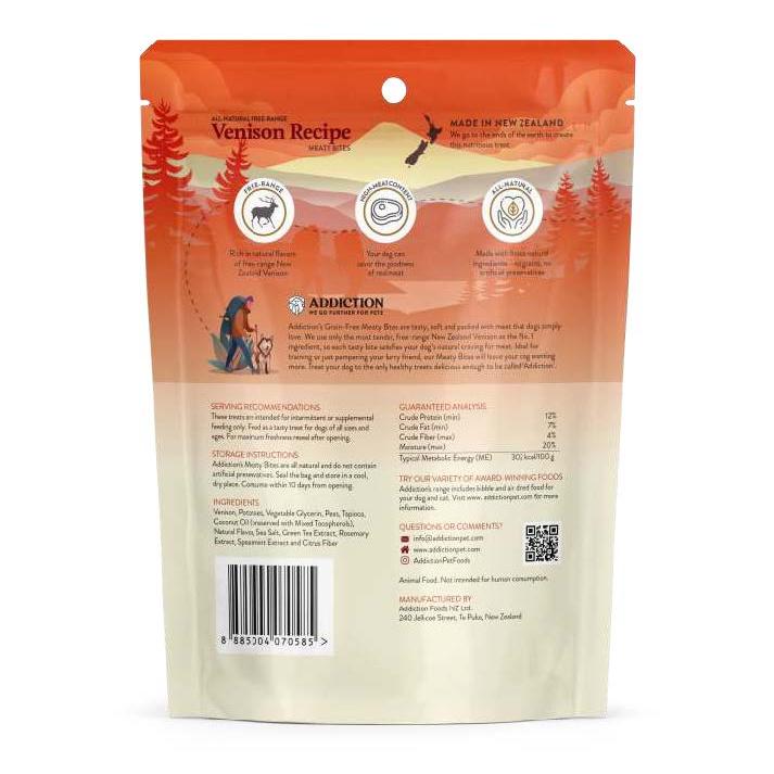Addiction Venison Meaty Bites, Limited Ingredients Grain-Free Dog Treats