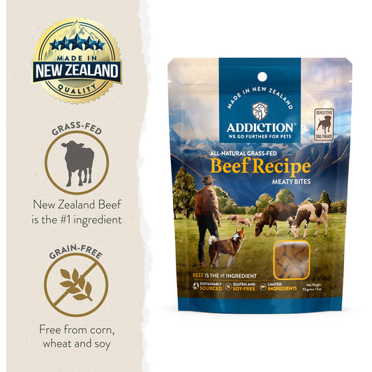 Addiction Beef Meaty Bites, Limited Ingredients Grain-Free Dog Treats