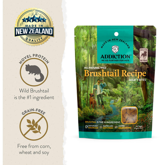 Addiction Wild Brushtail Meaty Bites, Limited Ingredients Grain-Free Dog Treats
