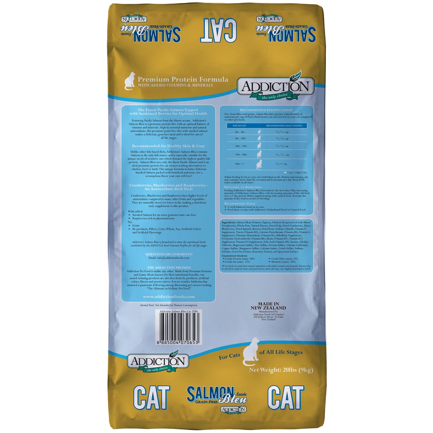 Addiction Salmon Bleu, Complete & Balanced, Skin & Coat Dry Cat Food