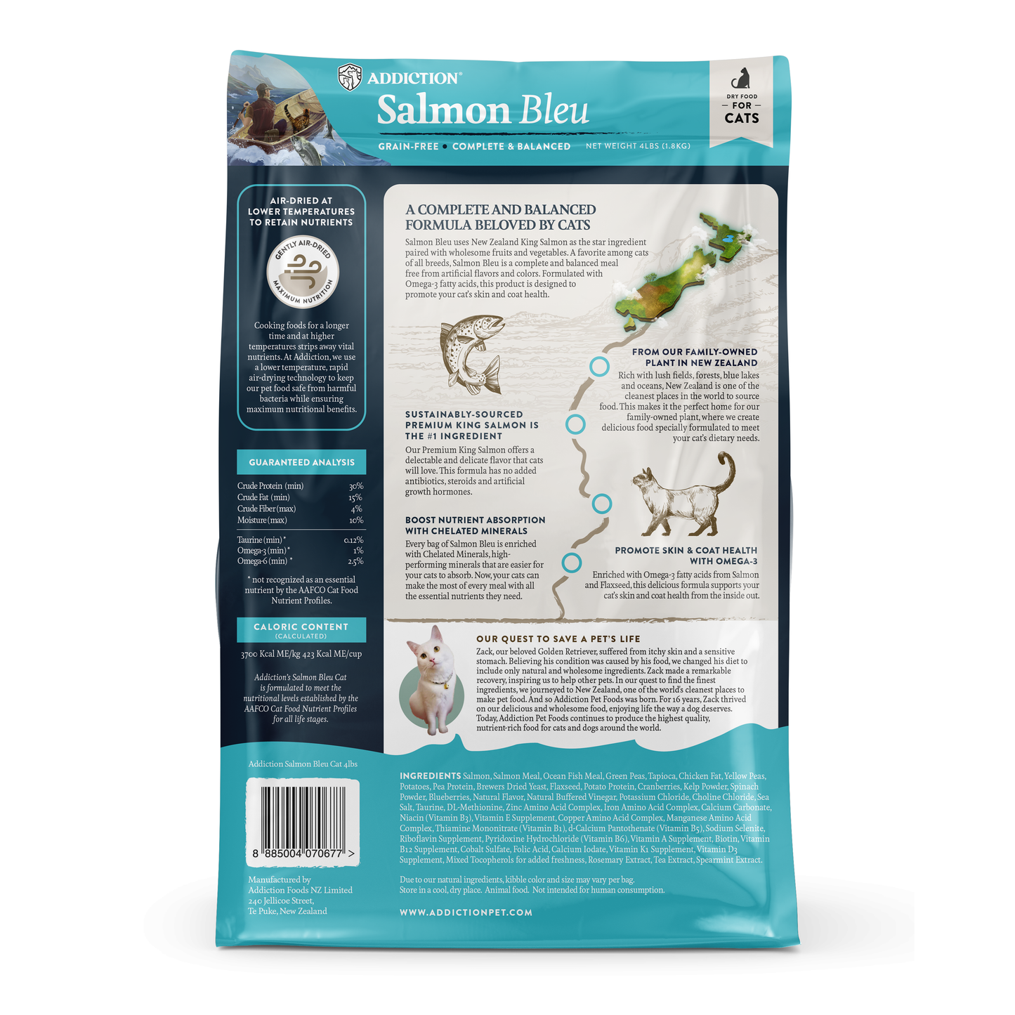 Addiction Salmon Bleu, Complete & Balanced, Skin & Coat Dry Cat Food