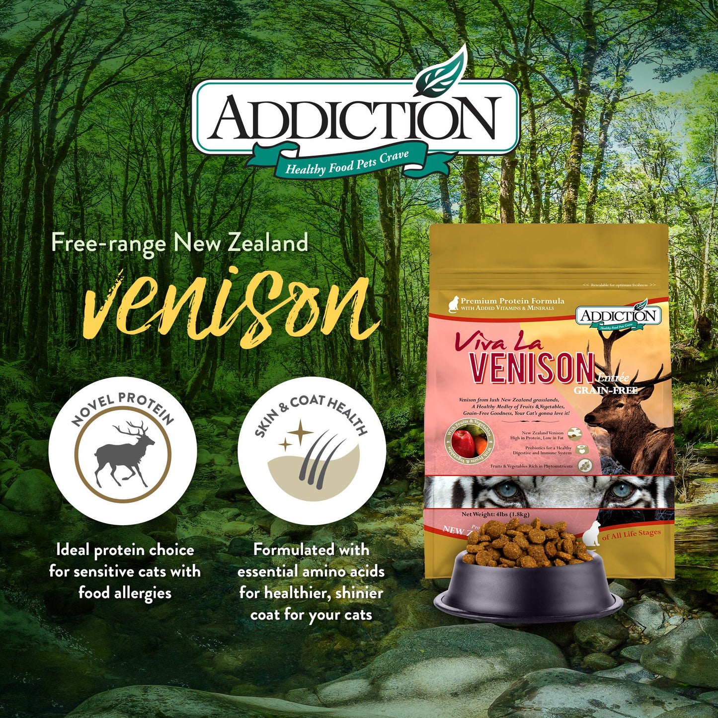 Addiction Viva La Venison Grain Free Dry Cat Food
