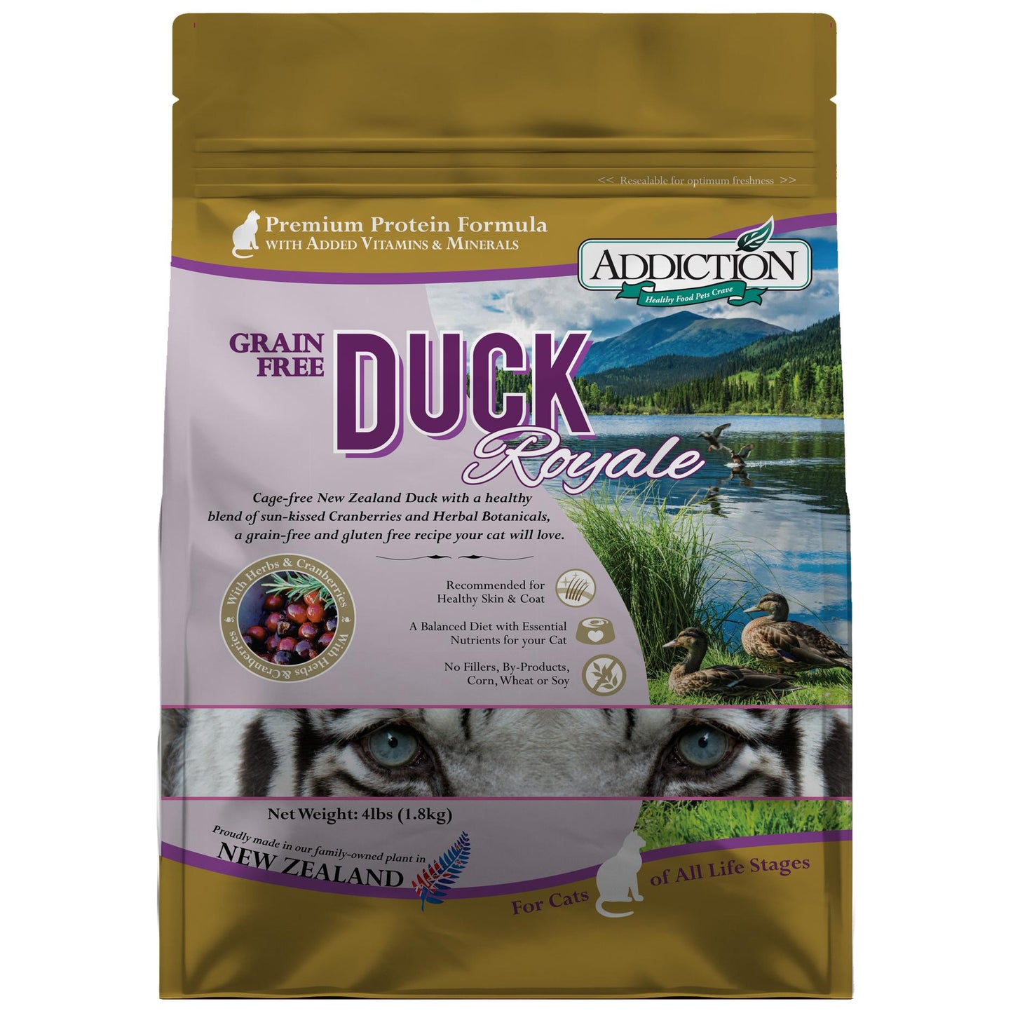 Addiction Duck Royale Entrée, Feline Beauty, Skin & Coat Dry Cat Food