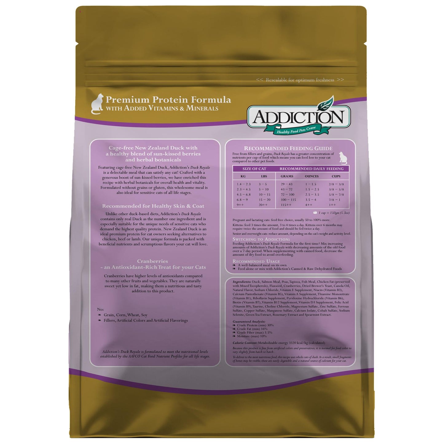 Addiction Duck Royale Entrée, Feline Beauty, Skin & Coat Dry Cat Food